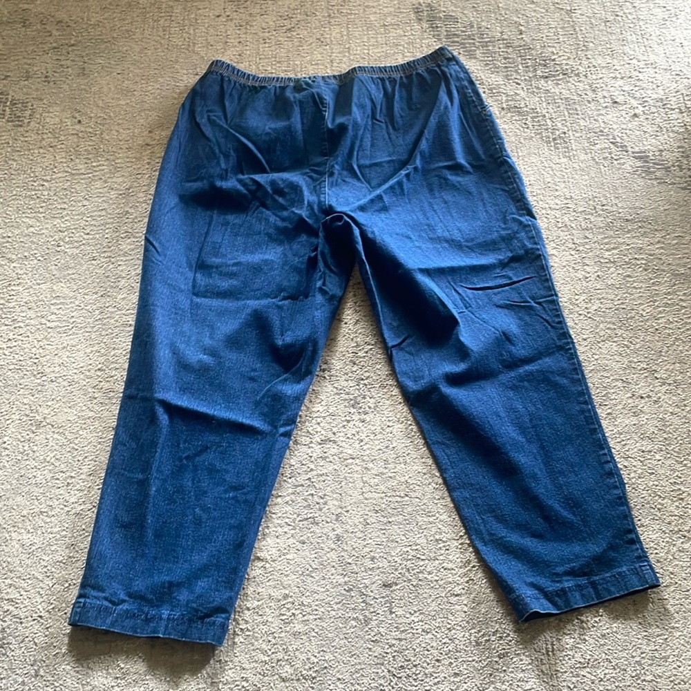Ladies Croft & Barrow relaxed fit stretch Blue Denim pull on Jeans Sz 3X Short - Picture 4 of 8